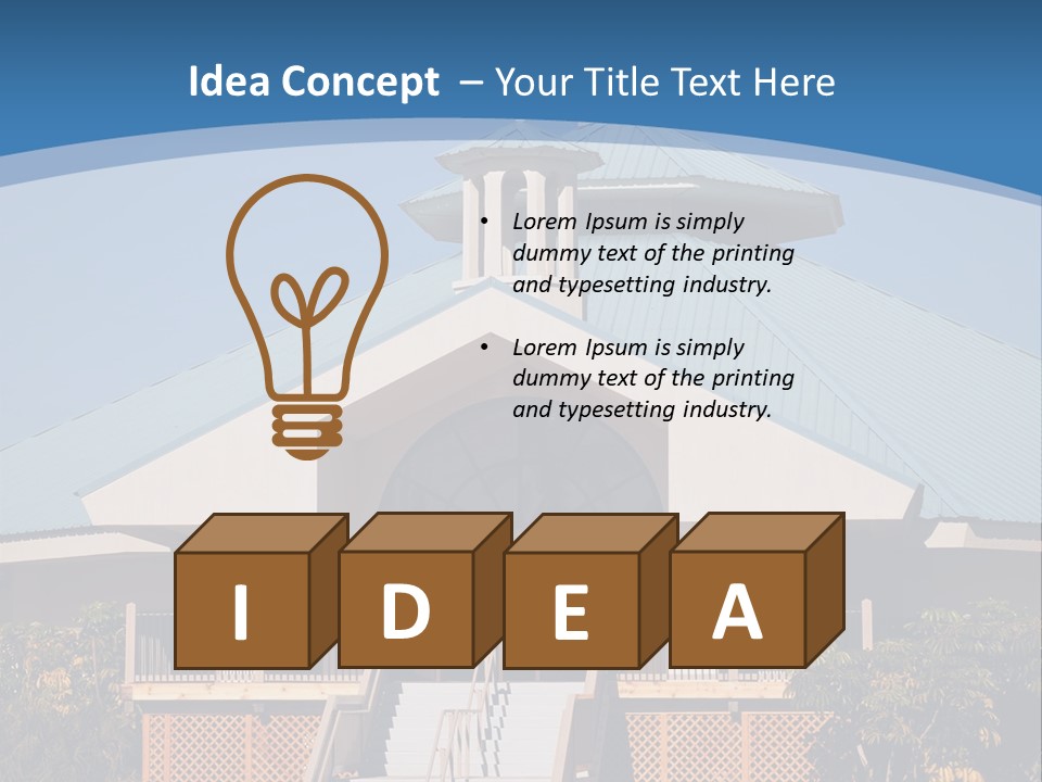 A Church With A Cross On Top Of It PowerPoint Template