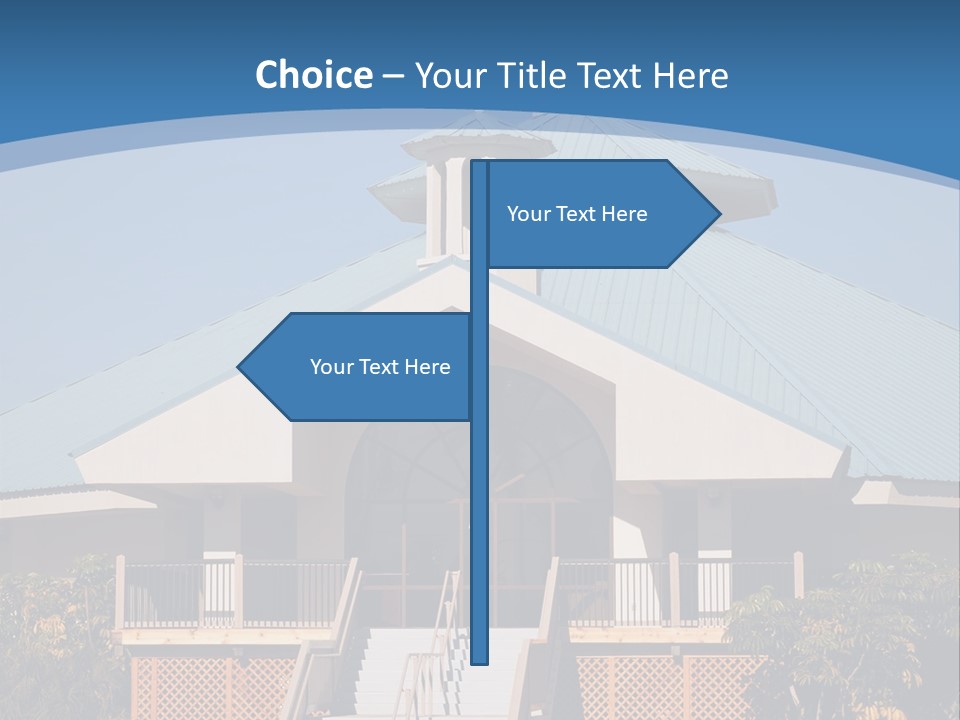A Church With A Cross On Top Of It PowerPoint Template