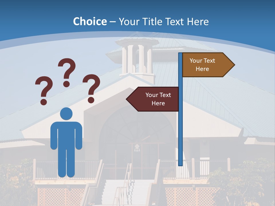 A Church With A Cross On Top Of It PowerPoint Template