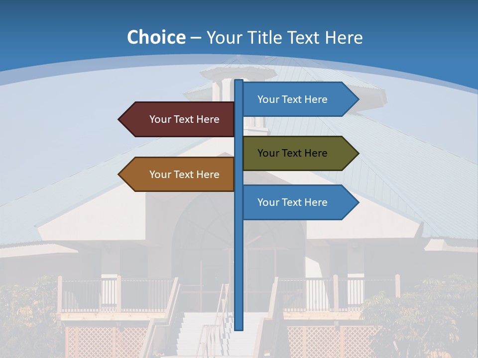 A Church With A Cross On Top Of It PowerPoint Template