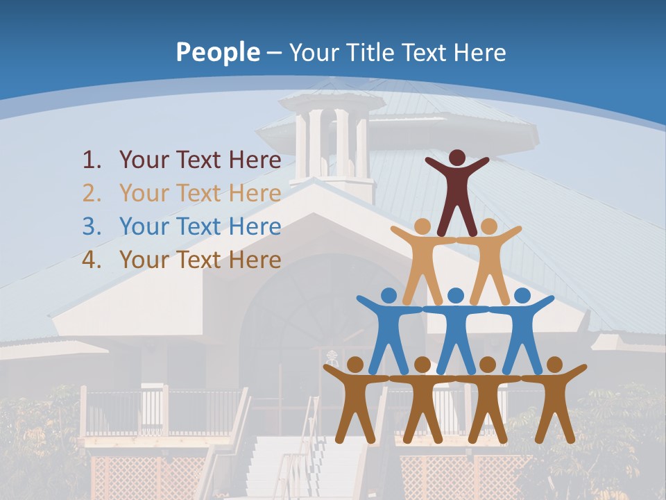 A Church With A Cross On Top Of It PowerPoint Template