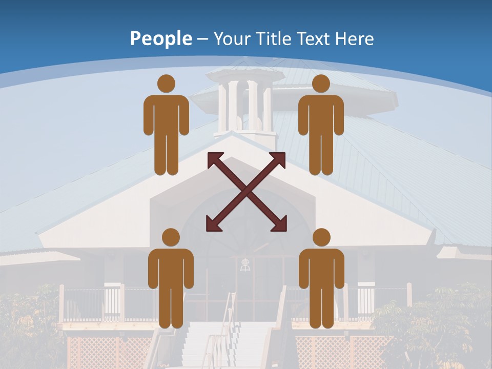 A Church With A Cross On Top Of It PowerPoint Template