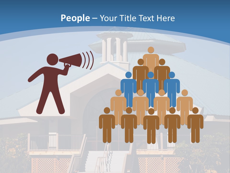 A Church With A Cross On Top Of It PowerPoint Template