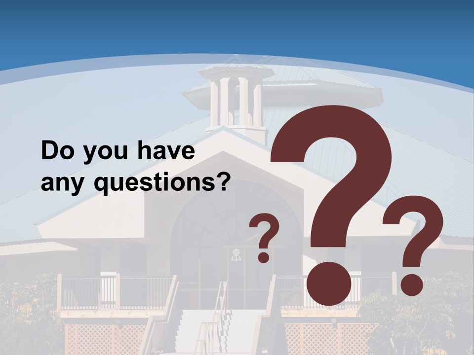 A Church With A Cross On Top Of It PowerPoint Template