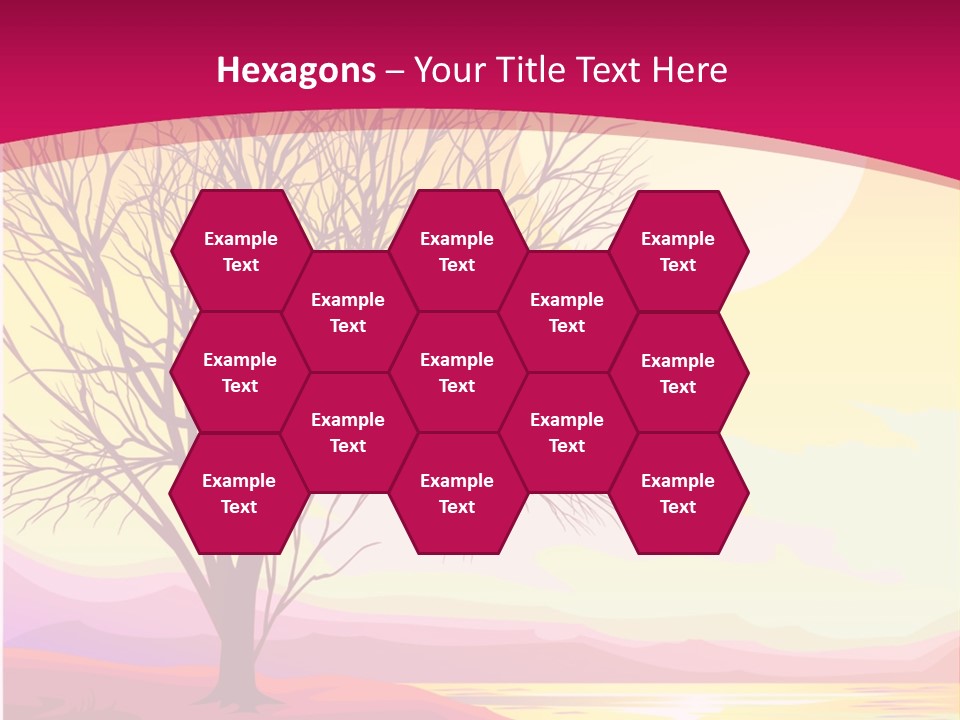 A Beautiful Sunset With A Tree In The Foreground PowerPoint Template