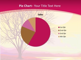 A Beautiful Sunset With A Tree In The Foreground PowerPoint Template