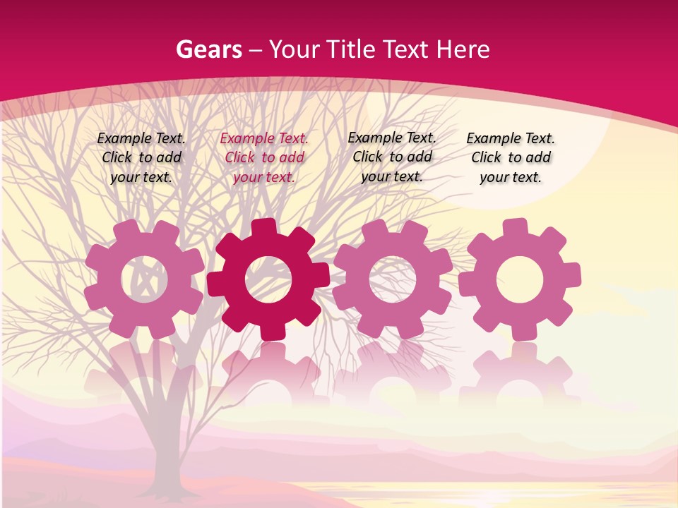 A Beautiful Sunset With A Tree In The Foreground PowerPoint Template