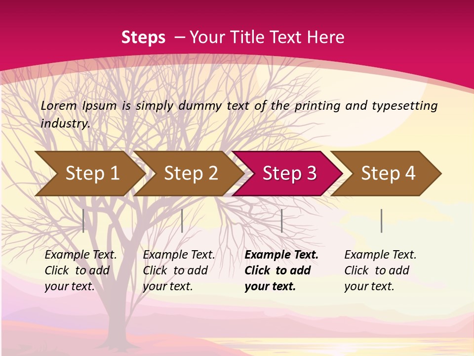 A Beautiful Sunset With A Tree In The Foreground PowerPoint Template