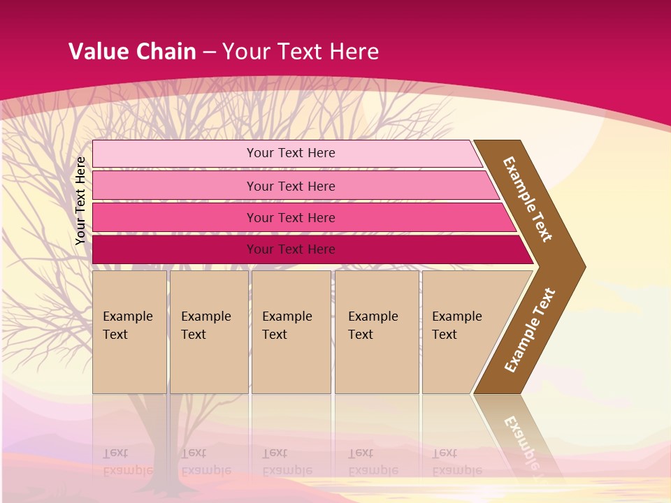 A Beautiful Sunset With A Tree In The Foreground PowerPoint Template