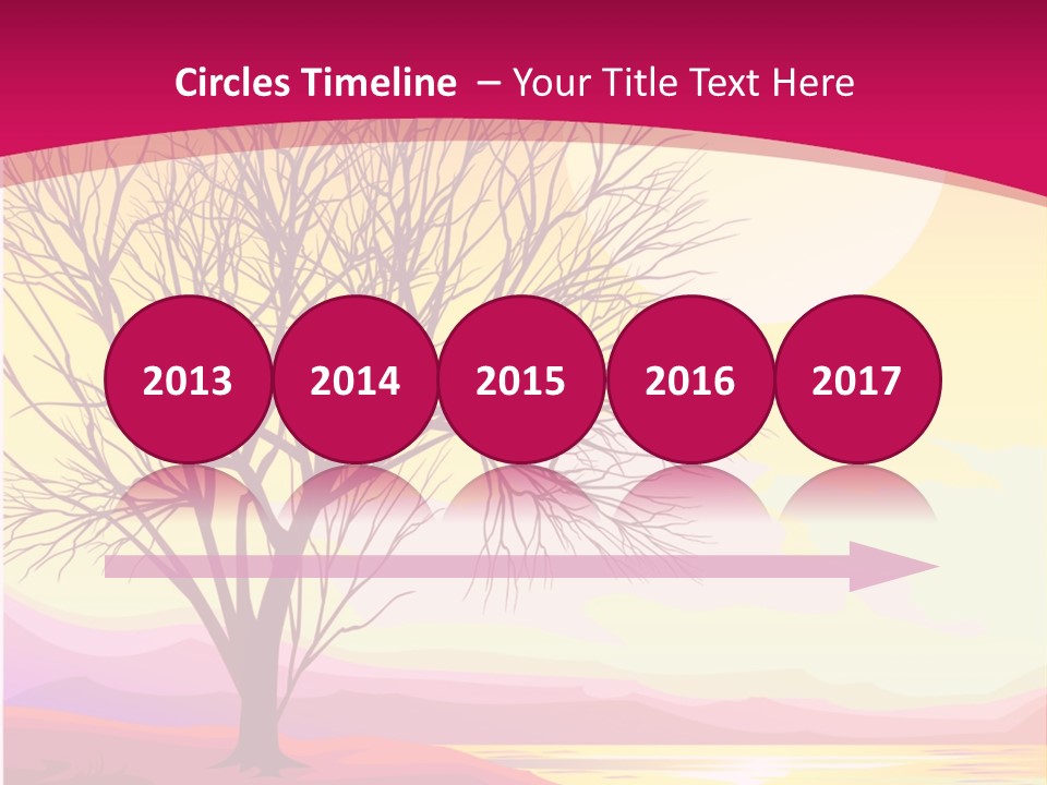 A Beautiful Sunset With A Tree In The Foreground PowerPoint Template