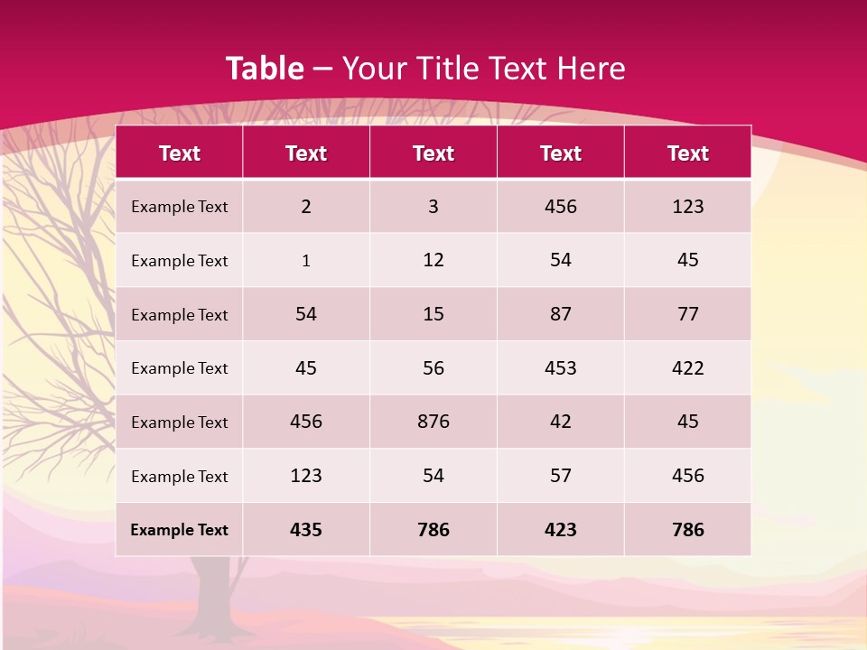 A Beautiful Sunset With A Tree In The Foreground PowerPoint Template