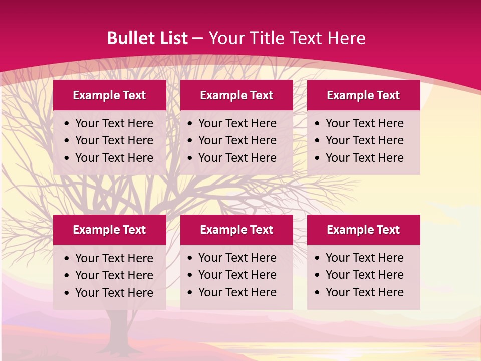 A Beautiful Sunset With A Tree In The Foreground PowerPoint Template