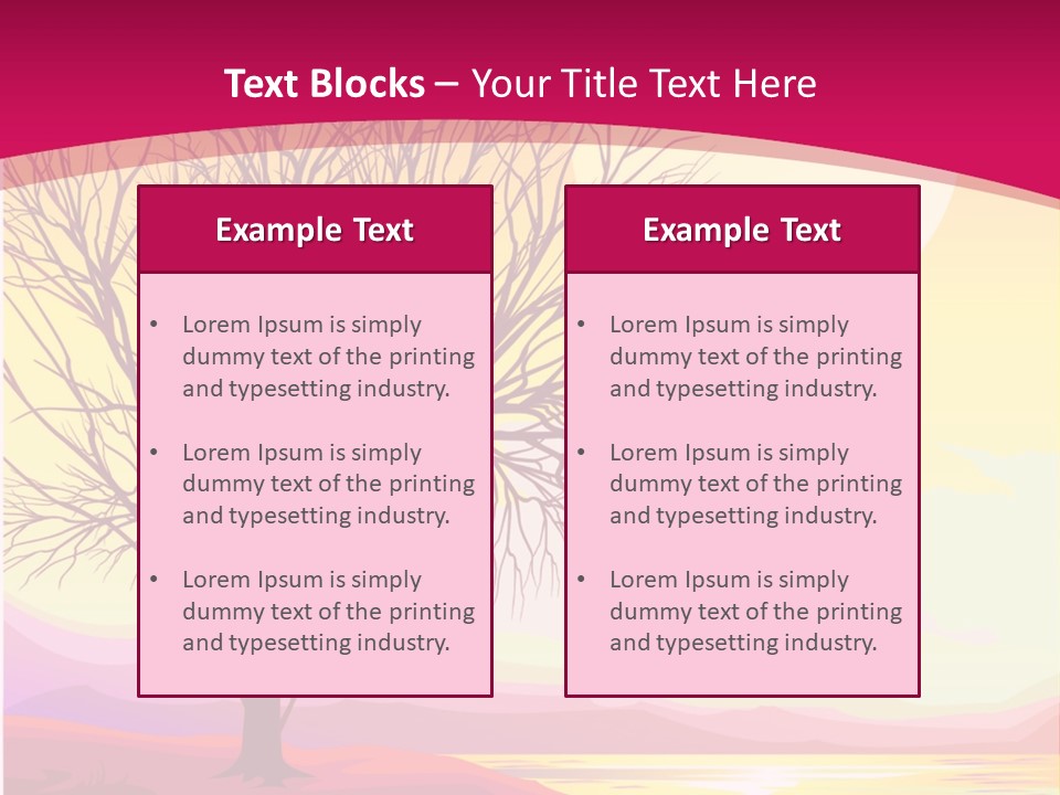 A Beautiful Sunset With A Tree In The Foreground PowerPoint Template