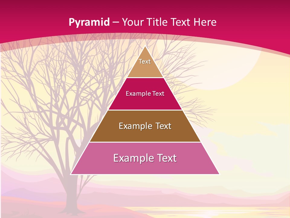 A Beautiful Sunset With A Tree In The Foreground PowerPoint Template