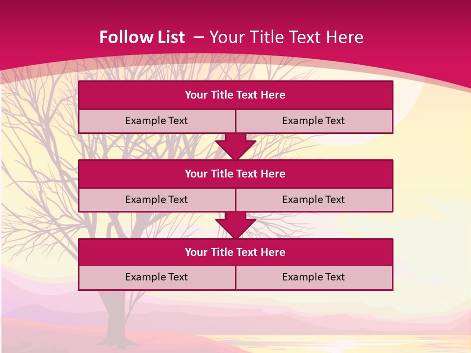 A Beautiful Sunset With A Tree In The Foreground PowerPoint Template