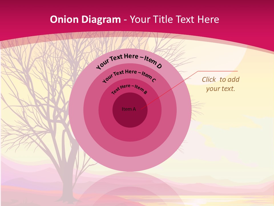 A Beautiful Sunset With A Tree In The Foreground PowerPoint Template