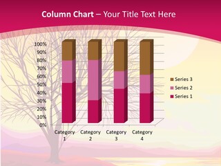 A Beautiful Sunset With A Tree In The Foreground PowerPoint Template