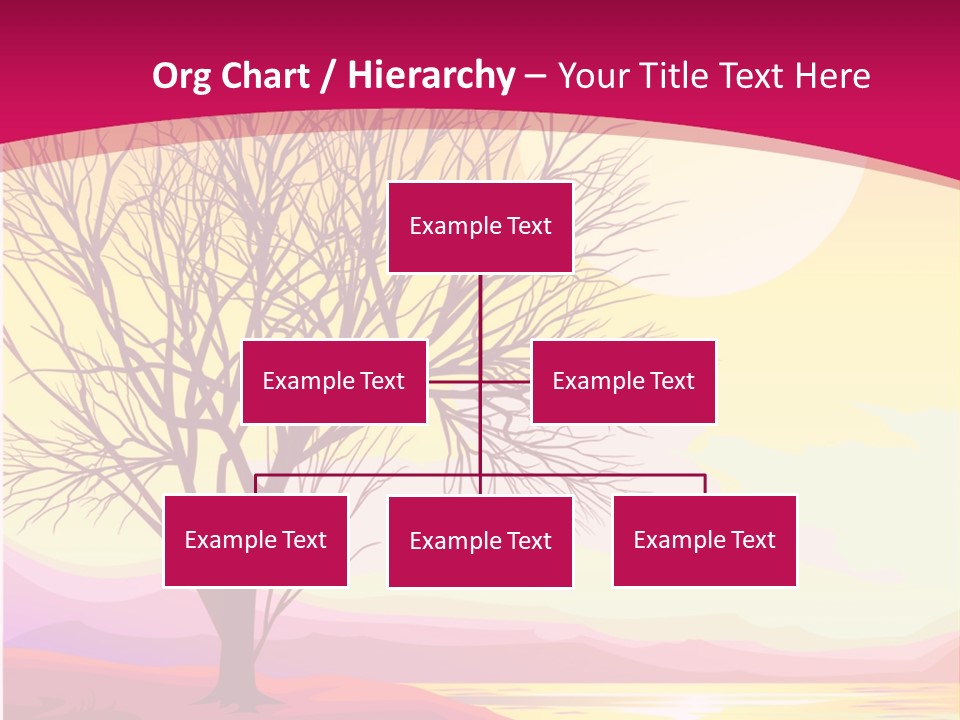A Beautiful Sunset With A Tree In The Foreground PowerPoint Template