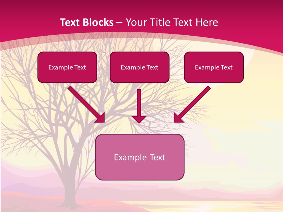 A Beautiful Sunset With A Tree In The Foreground PowerPoint Template