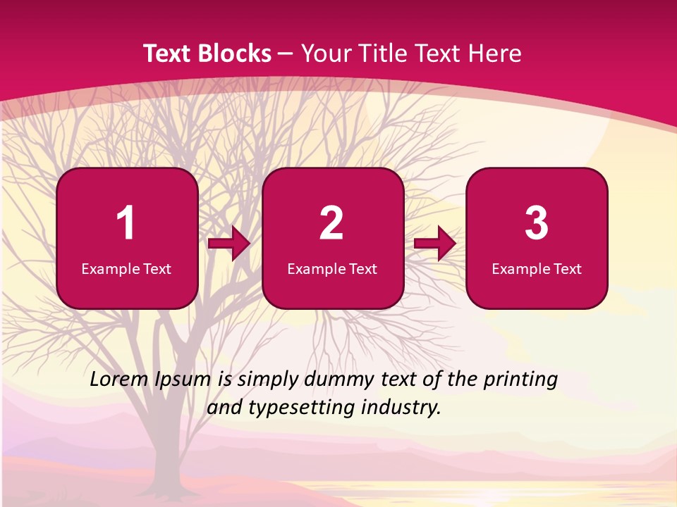 A Beautiful Sunset With A Tree In The Foreground PowerPoint Template