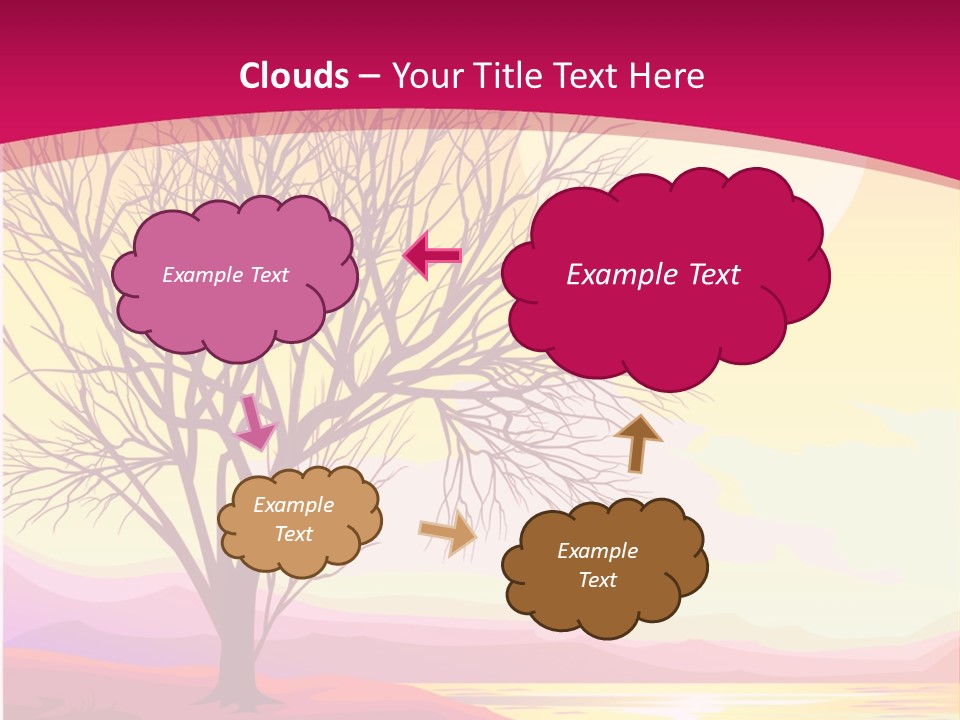 A Beautiful Sunset With A Tree In The Foreground PowerPoint Template