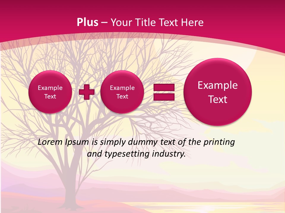 A Beautiful Sunset With A Tree In The Foreground PowerPoint Template