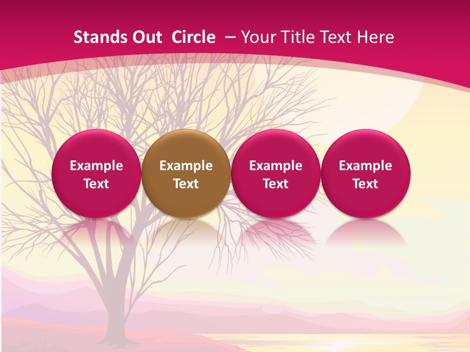 A Beautiful Sunset With A Tree In The Foreground PowerPoint Template