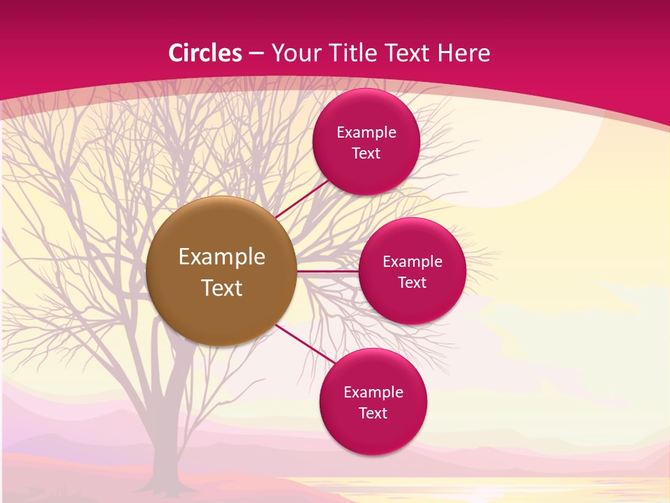 A Beautiful Sunset With A Tree In The Foreground PowerPoint Template