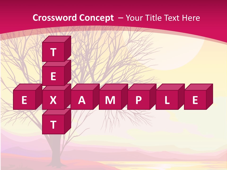 A Beautiful Sunset With A Tree In The Foreground PowerPoint Template