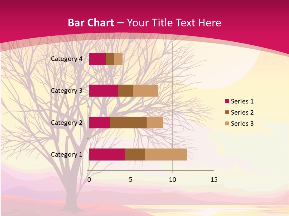 A Beautiful Sunset With A Tree In The Foreground PowerPoint Template