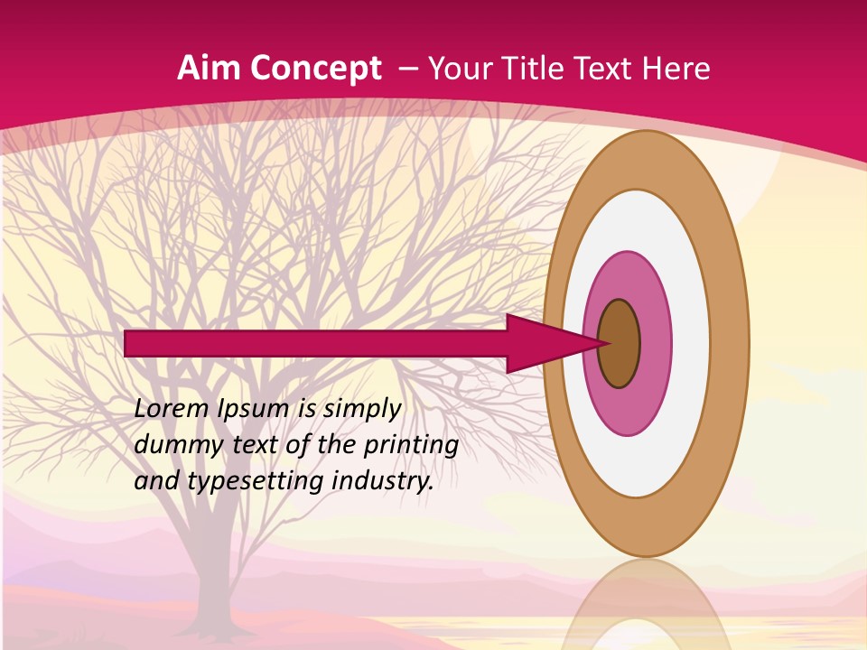 A Beautiful Sunset With A Tree In The Foreground PowerPoint Template