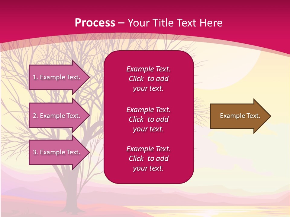 A Beautiful Sunset With A Tree In The Foreground PowerPoint Template