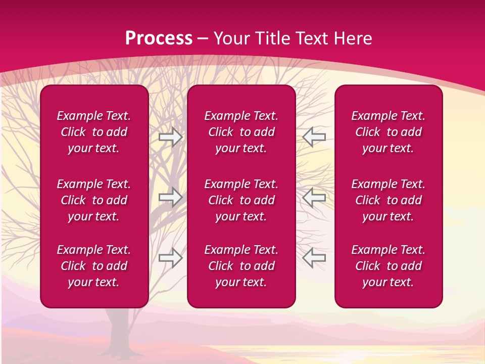A Beautiful Sunset With A Tree In The Foreground PowerPoint Template