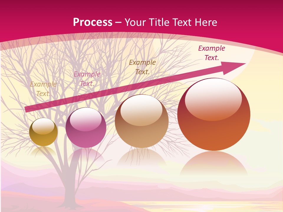 A Beautiful Sunset With A Tree In The Foreground PowerPoint Template