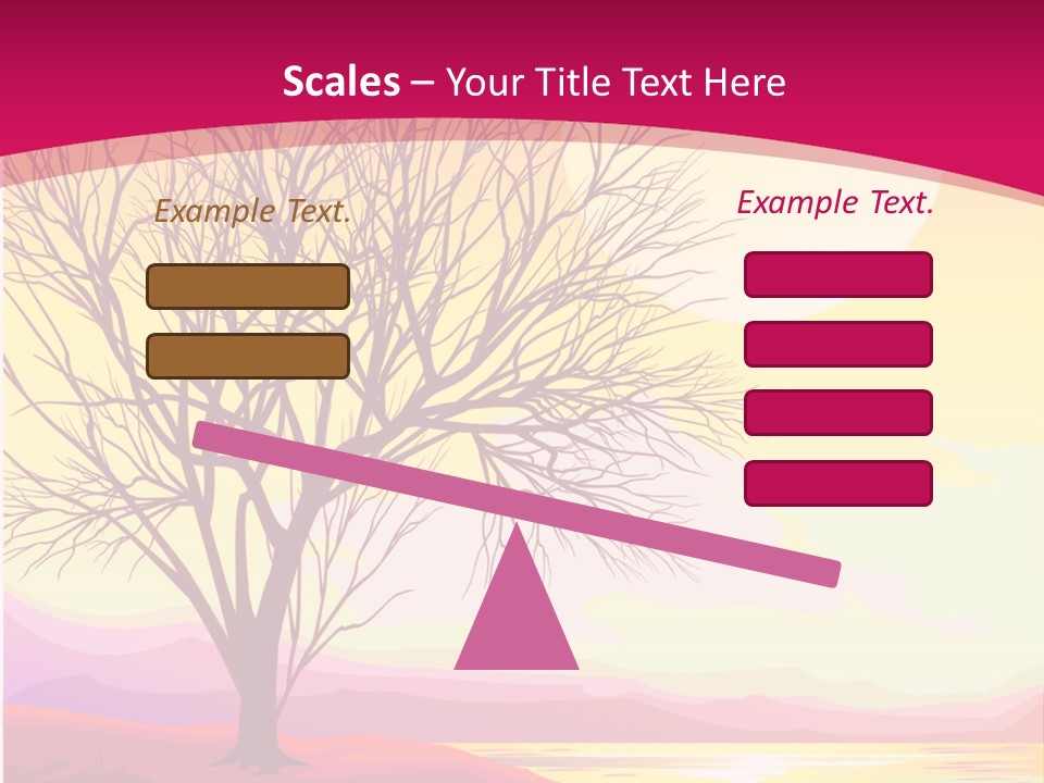 A Beautiful Sunset With A Tree In The Foreground PowerPoint Template