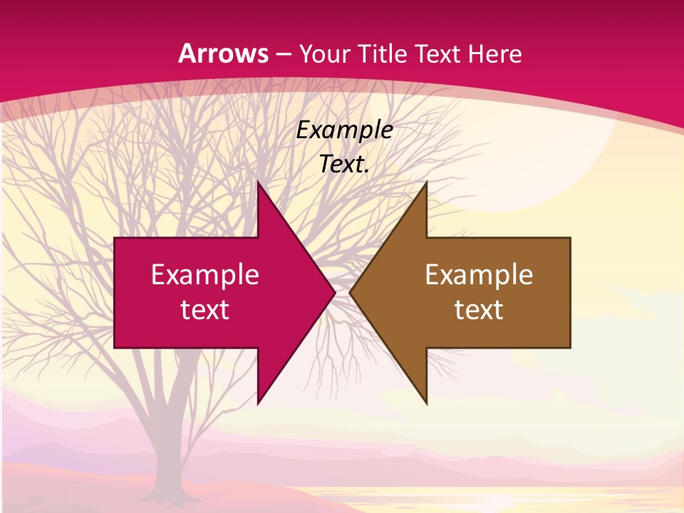 A Beautiful Sunset With A Tree In The Foreground PowerPoint Template