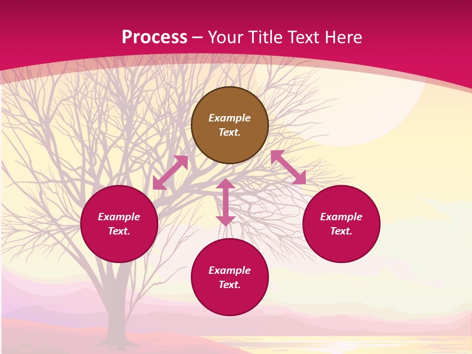 A Beautiful Sunset With A Tree In The Foreground PowerPoint Template