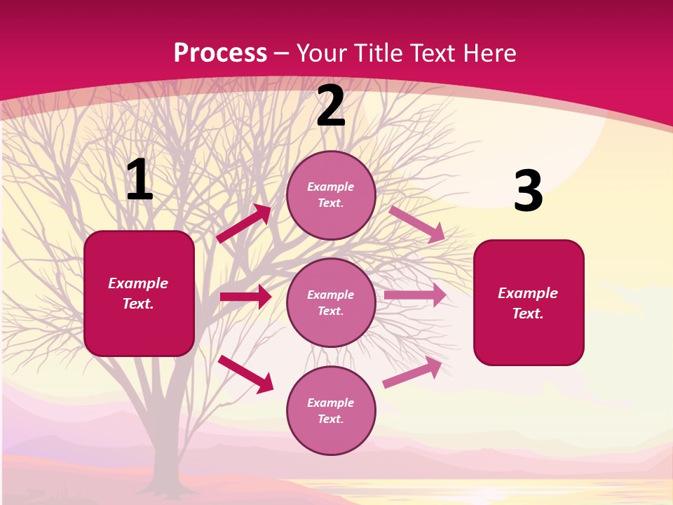 A Beautiful Sunset With A Tree In The Foreground PowerPoint Template
