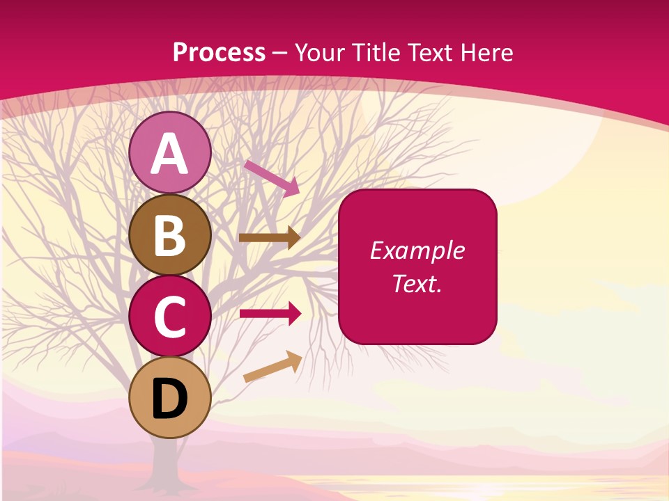 A Beautiful Sunset With A Tree In The Foreground PowerPoint Template