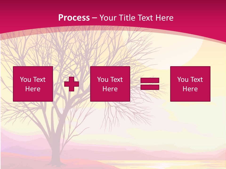 A Beautiful Sunset With A Tree In The Foreground PowerPoint Template