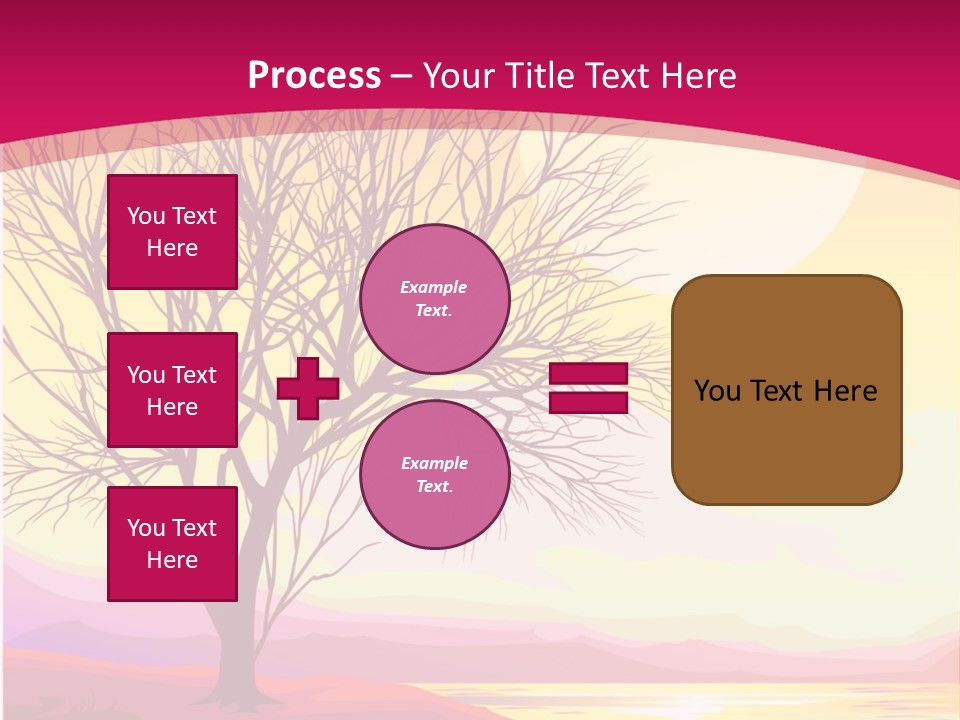 A Beautiful Sunset With A Tree In The Foreground PowerPoint Template
