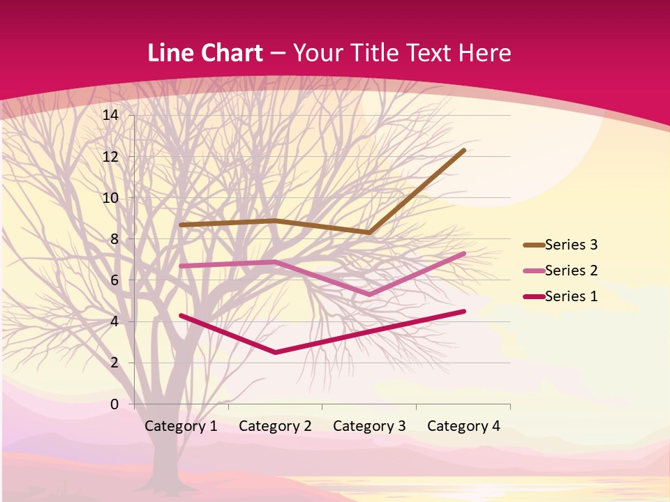 A Beautiful Sunset With A Tree In The Foreground PowerPoint Template