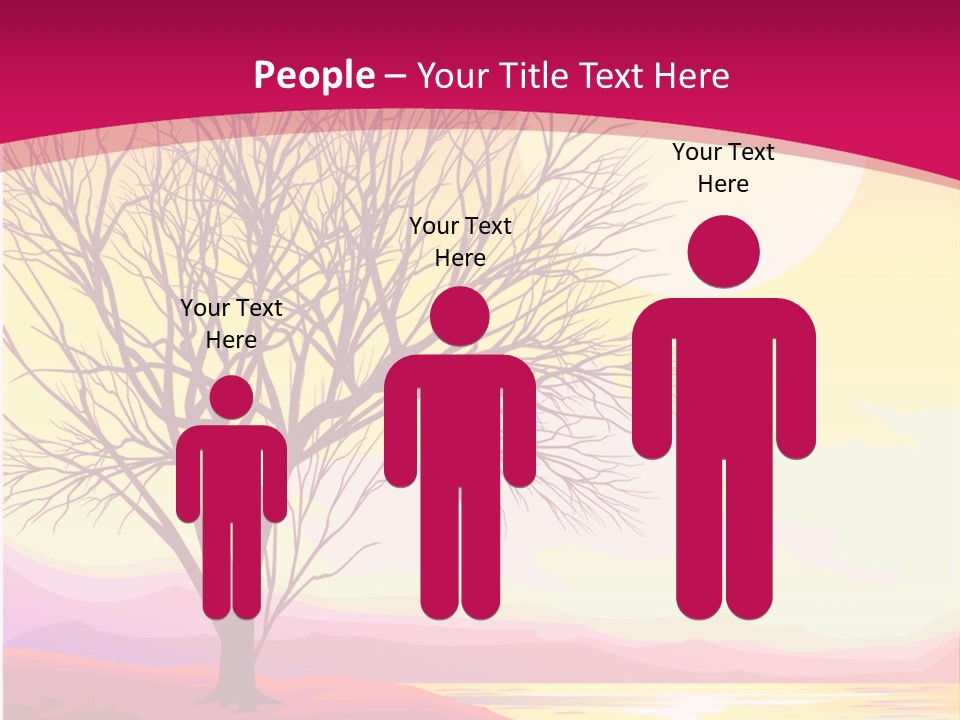 A Beautiful Sunset With A Tree In The Foreground PowerPoint Template