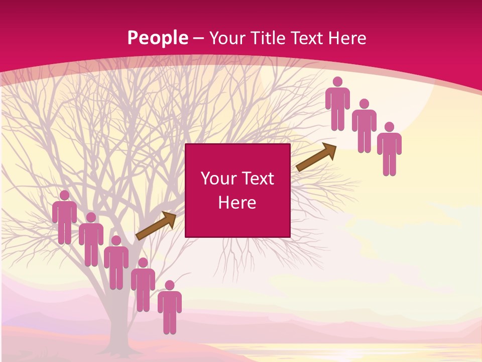 A Beautiful Sunset With A Tree In The Foreground PowerPoint Template