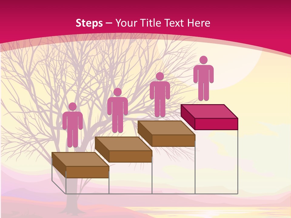 A Beautiful Sunset With A Tree In The Foreground PowerPoint Template