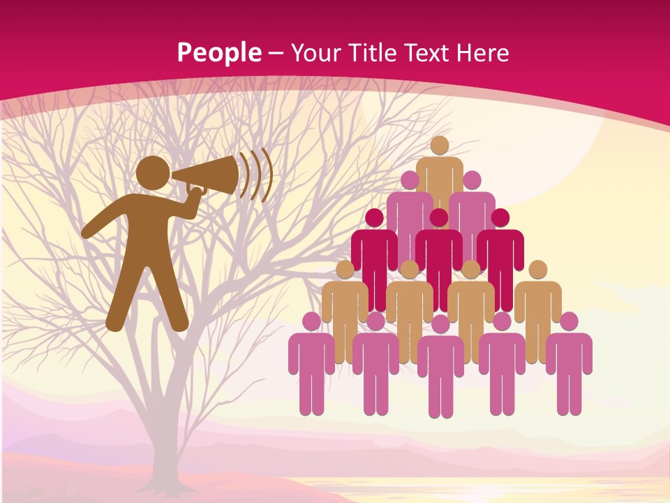 A Beautiful Sunset With A Tree In The Foreground PowerPoint Template