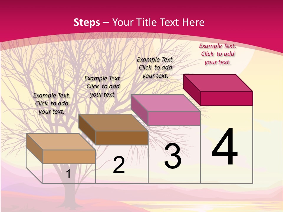 A Beautiful Sunset With A Tree In The Foreground PowerPoint Template