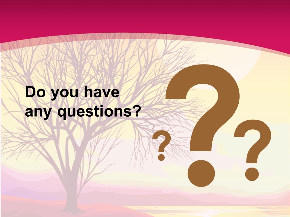 A Beautiful Sunset With A Tree In The Foreground PowerPoint Template