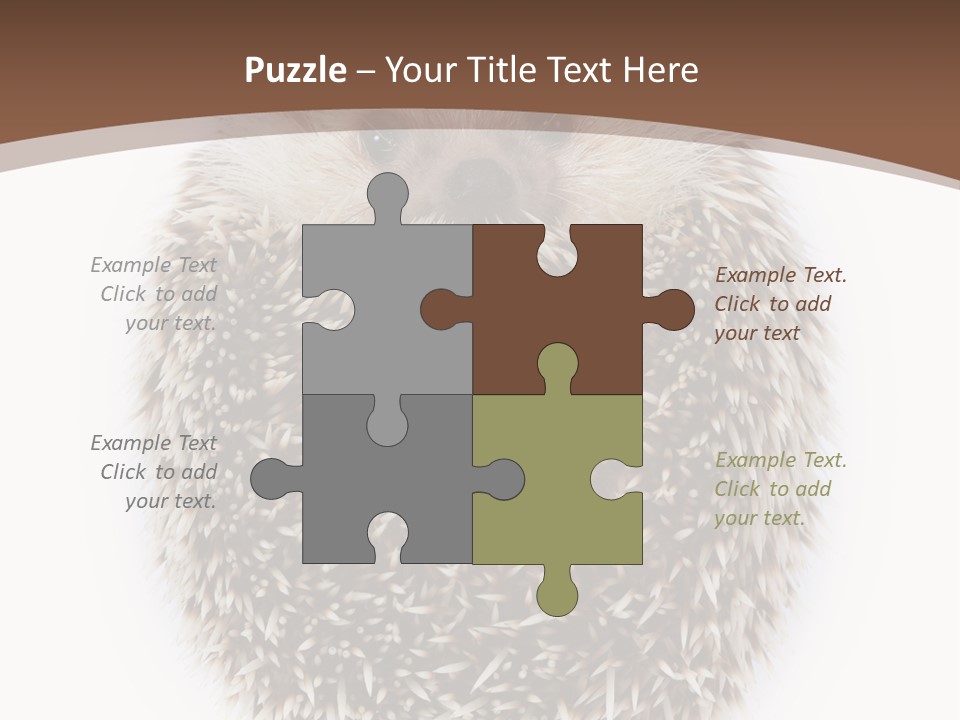 A Hedgehog Sitting On Top Of A White Plate PowerPoint Template