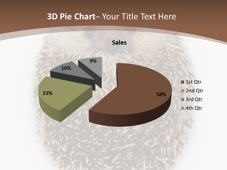 A Hedgehog Sitting On Top Of A White Plate PowerPoint Template